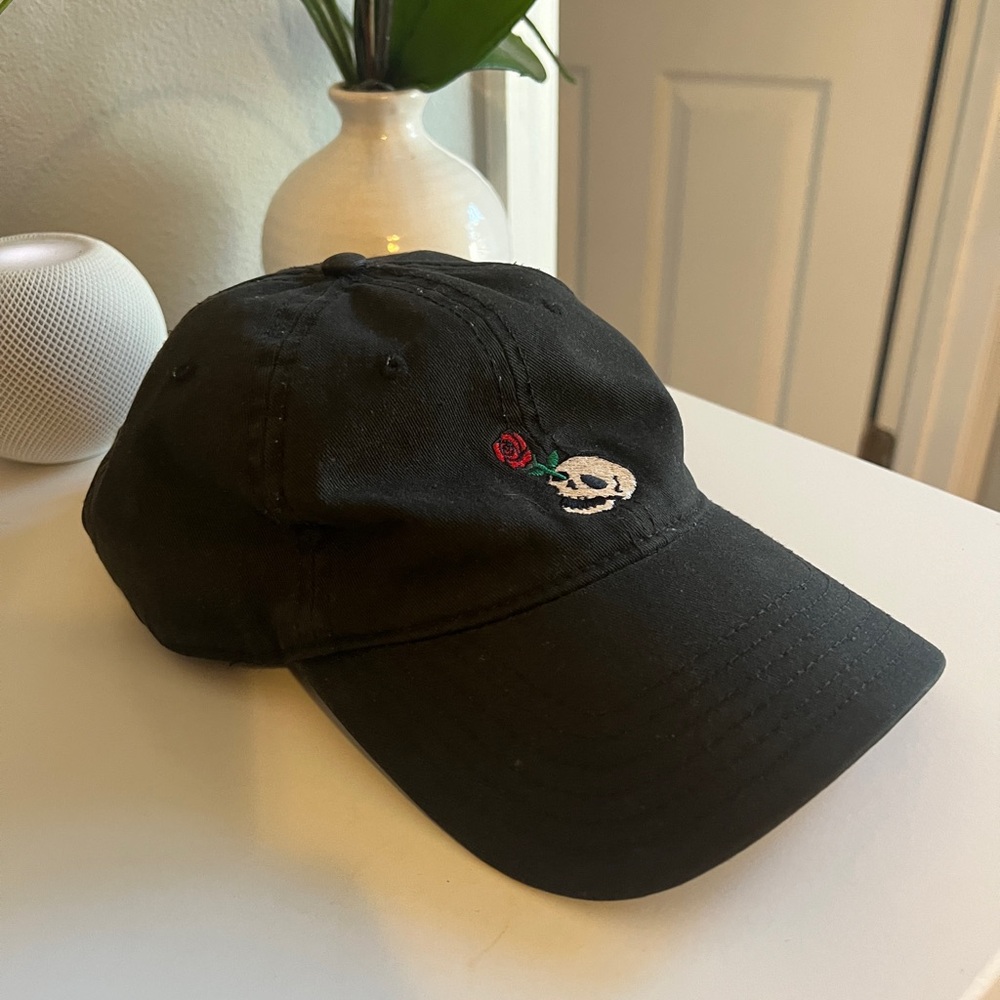 Vintage Skull and Rose ball cap